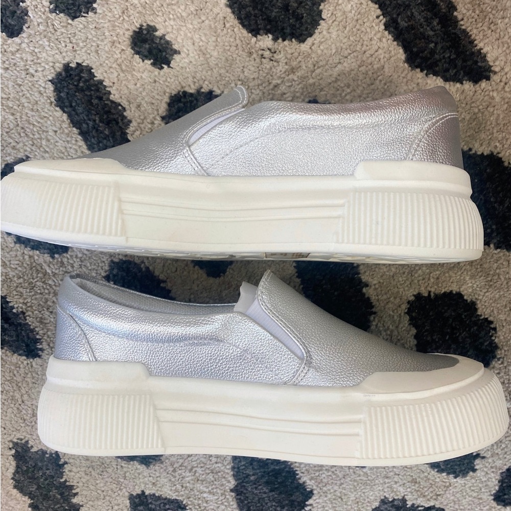 Metallic Silver Sneakers